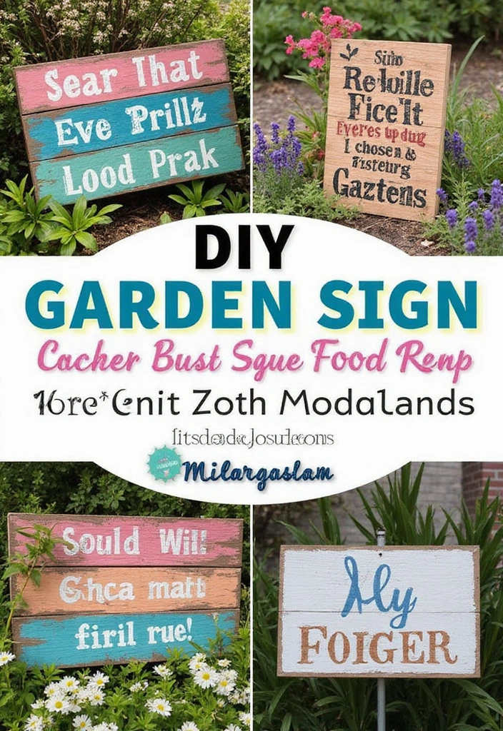 25 Easy DIY Home Decor Projects That’ll Transform Your Space in a Weekend! - 21. DIY Garden Signs