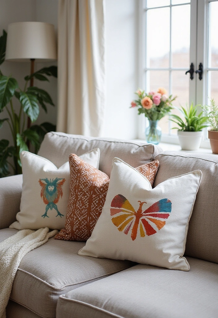 25 Easy DIY Decor Projects You Can Tackle This Weekend (Even if You're a Beginner!) - 17. Stylish Pillow Covers with Fabric Paint