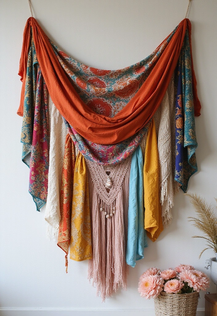 25 Easy DIY Home Decor Projects That’ll Transform Your Space in a Weekend! - 7. Fabric Wall Hanging