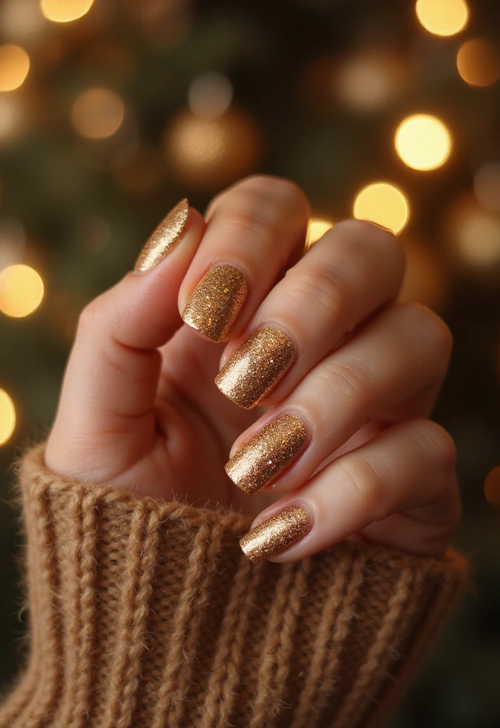 30 Must-Try Nail Colors for 2025: Get Ready to Turn Heads with #12! - 9. Golden Glitter