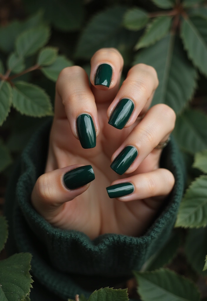 30 Must-Try Nail Colors for 2025: Get Ready to Turn Heads with #12! - 24. Dark Forest Green