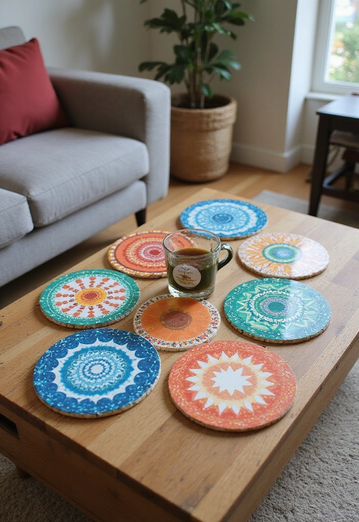25 Stunning DIY Home Decor Ideas That'll Transform Your Space on a Budget! - 17. Hand-Painted Coasters