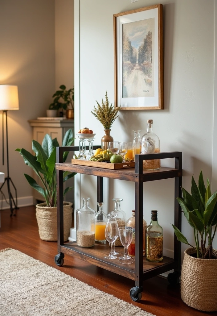 25 Living Room Decor Ideas That'll Transform Your Space into a Cozy Haven (You Won't Believe #12!) - 18. Curate a Cozy Drinks Station