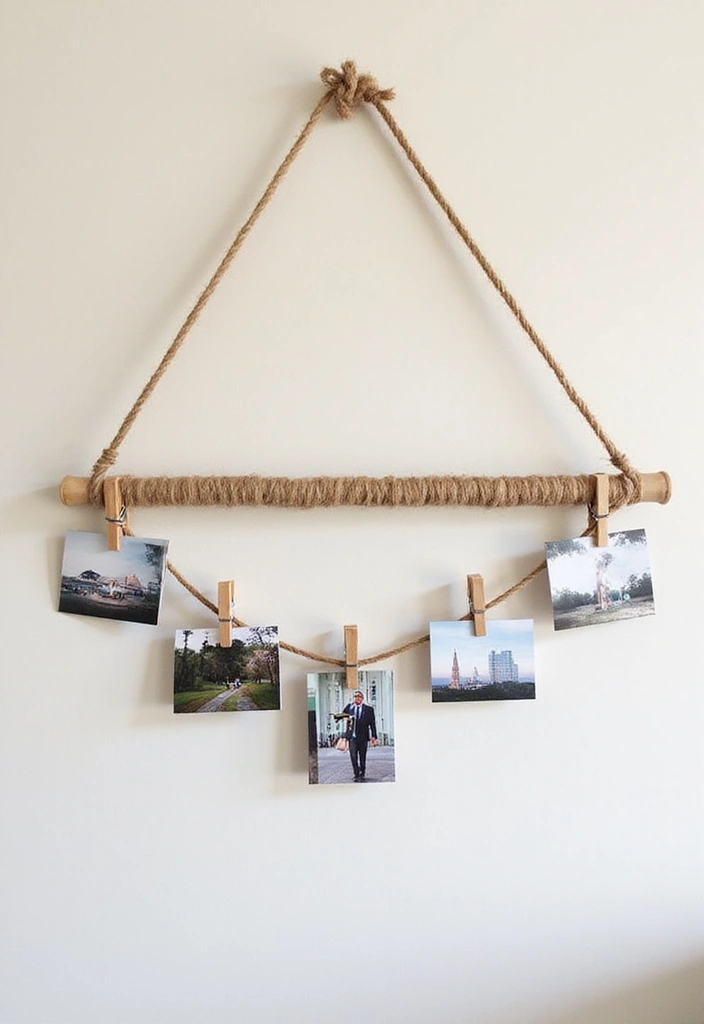 25 Easy DIY Decor Projects You Can Tackle This Weekend (Even if You're a Beginner!) - 22. Decorative Picture Hangers with Twine
