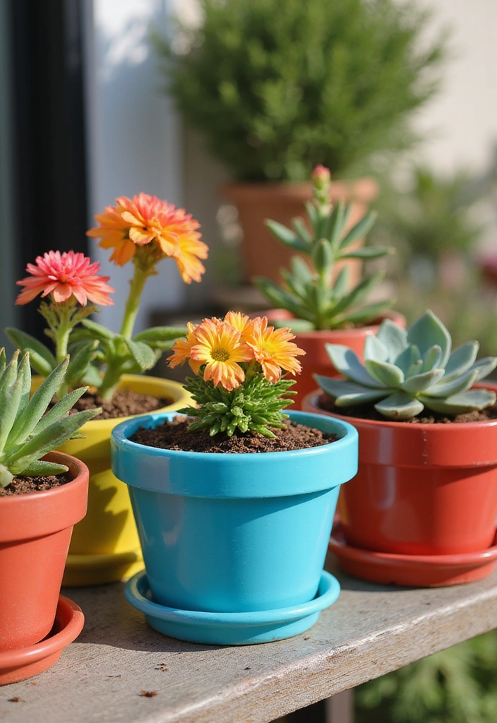 25 Easy DIY Decor Projects You Can Tackle This Weekend (Even if You're a Beginner!) - 1. Colorful Painted Flower Pots