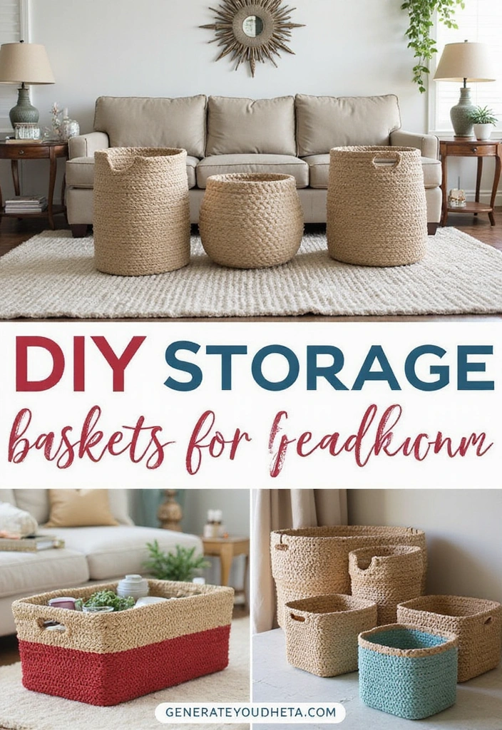 25 Stunning DIY Home Decor Ideas That'll Transform Your Space on a Budget! - 25. DIY Storage Baskets