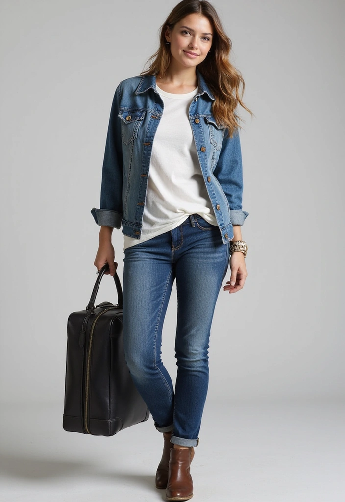 25 Travel Outfits That Balance Comfort and Style (You Won't Believe #19!) - 5. Classic Jeans and Casual Tee