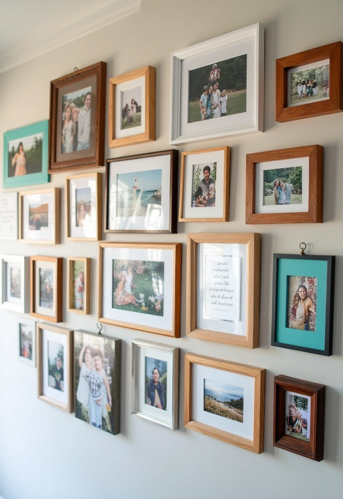 25 Easy DIY Home Decor Projects That’ll Transform Your Space in a Weekend! - 1. Personalized Photo Wall