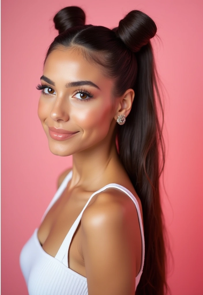 18 Stylish Ponytail Hairstyles That Will Elevate Your Everyday Look (Especially #7!) - 16. Sleek Double Ponytail