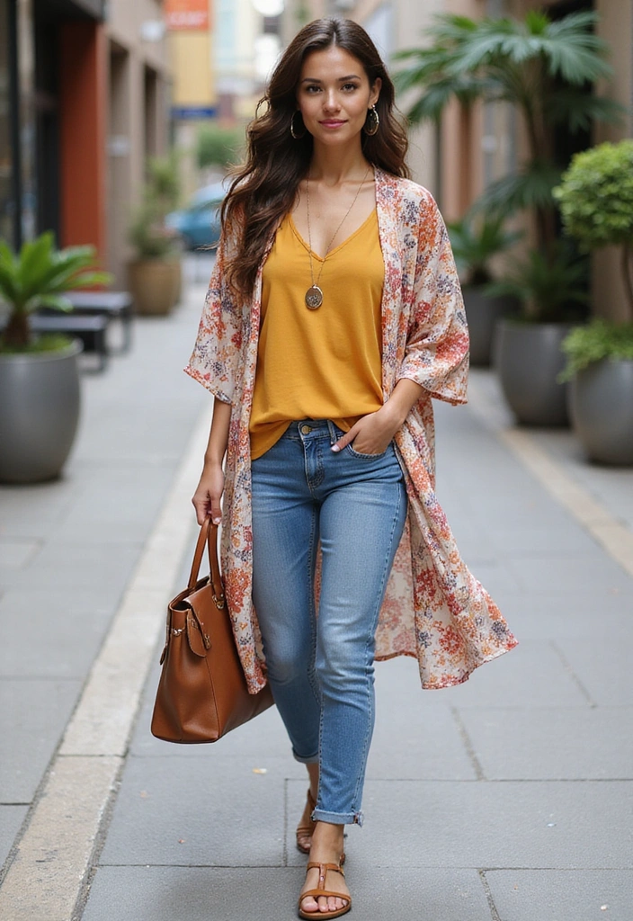 25 Travel Outfits That Balance Comfort and Style (You Won't Believe #19!) - 25. Versatile Kimono Style