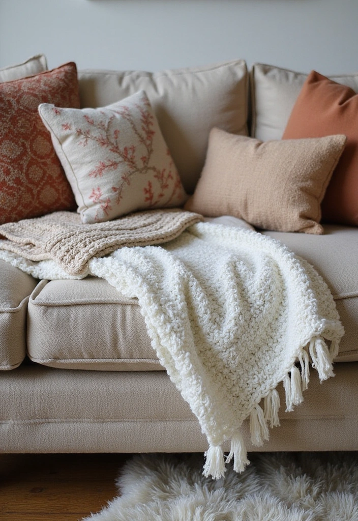 25 Living Room Decor Ideas That'll Transform Your Space into a Cozy Haven (You Won't Believe #12!) - 1. Layered Textiles for Ultimate Comfort
