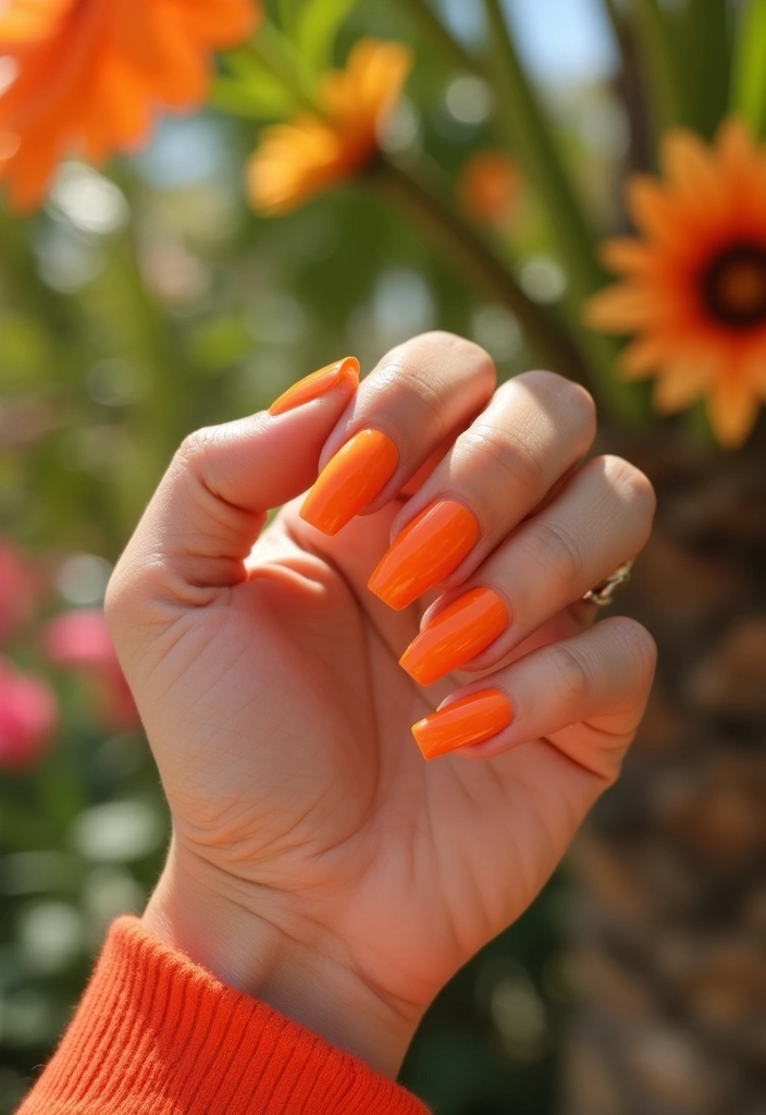 30 Must-Try Nail Colors for 2025: Get Ready to Turn Heads with #12! - 12. Vibrant Orange