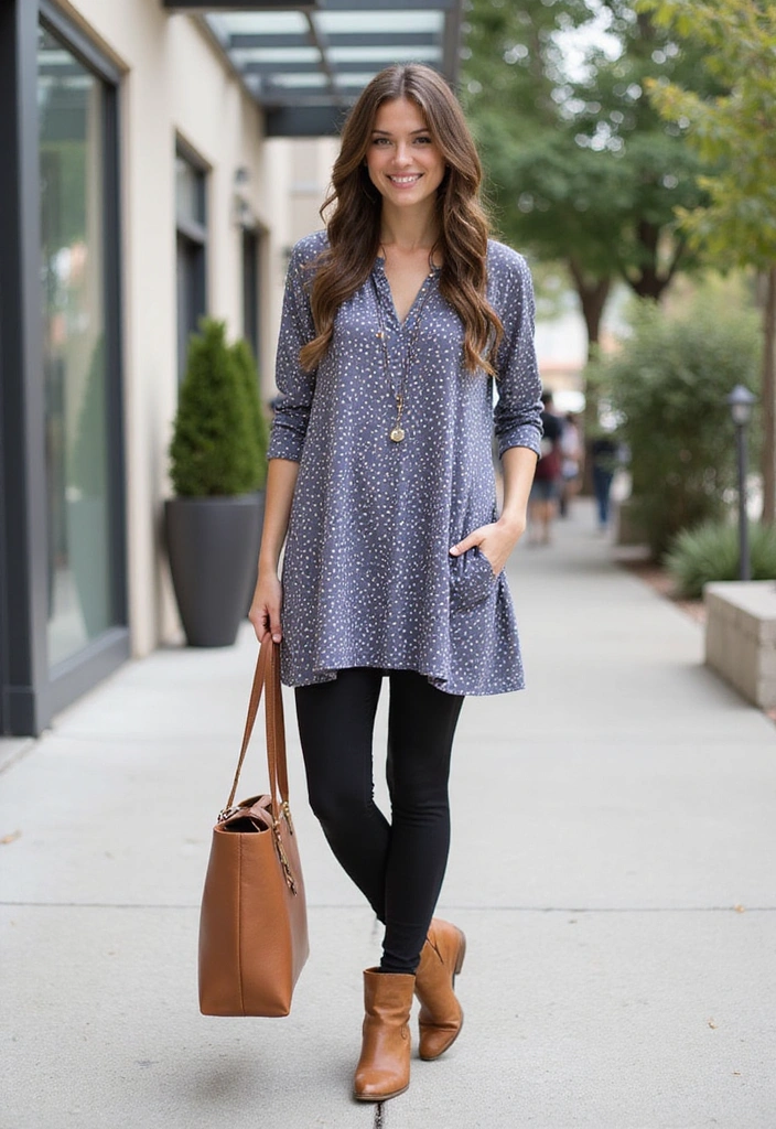 25 Travel Outfits That Balance Comfort and Style (You Won't Believe #19!) - 21. Travel-Ready Tunic and Leggings