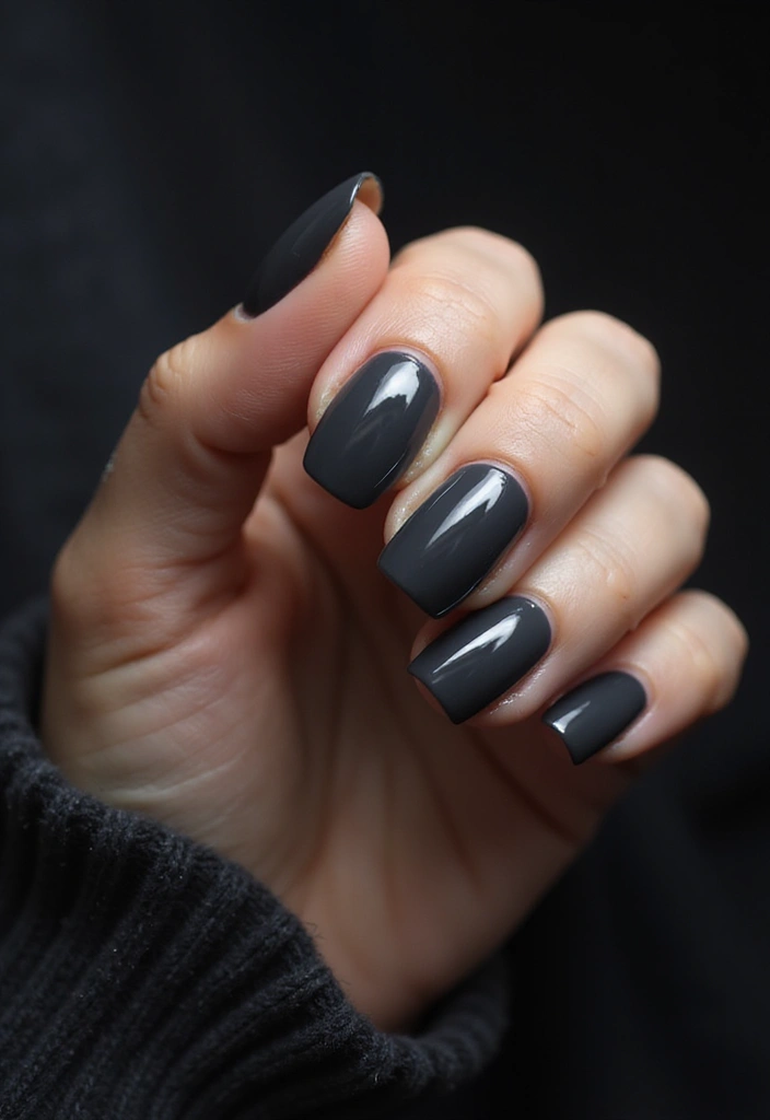 30 Must-Try Nail Colors for 2025: Get Ready to Turn Heads with #12! - 16. Charcoal Black