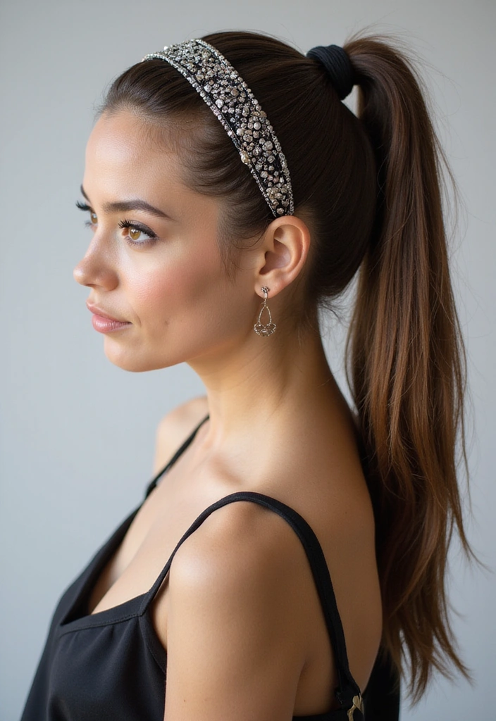 18 Stylish Ponytail Hairstyles That Will Elevate Your Everyday Look (Especially #7!) - 12. Sleek Ponytail with Headband
