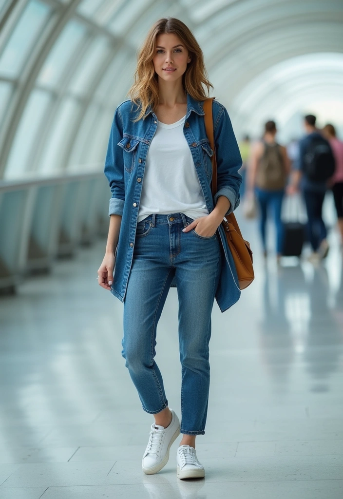 25 Travel Outfits That Balance Comfort and Style (You Won't Believe #19!) - 11. Denim on Denim