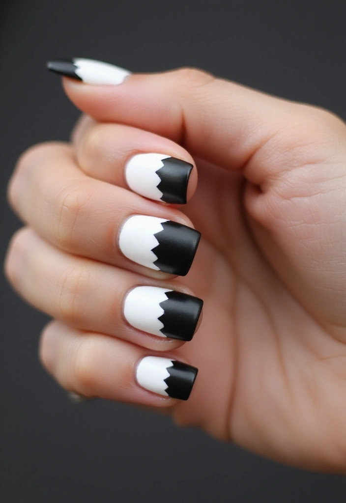 10 Stunning French Nail Designs You Can DIY at Home (You'll Love #4!) - 6. Minimalist Black and White