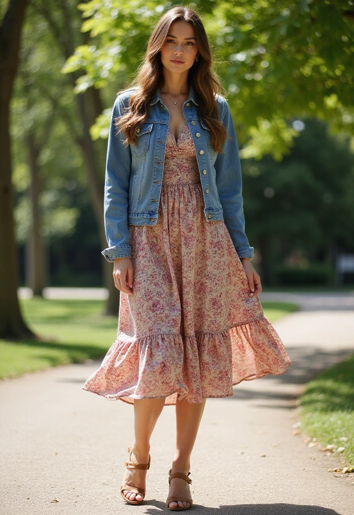 15 Casual Outfits That'll Make You Look Effortlessly Chic (Wait Until You See #8!) - 3. Midi Dress & Denim Jacket