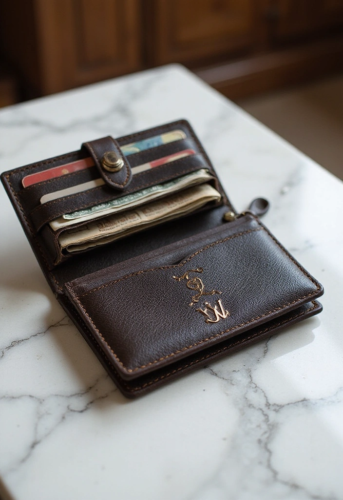 21 Personalized Fader Day Gifts That Will Make You Their Favorite! - 4. Monogrammed Leather Wallets