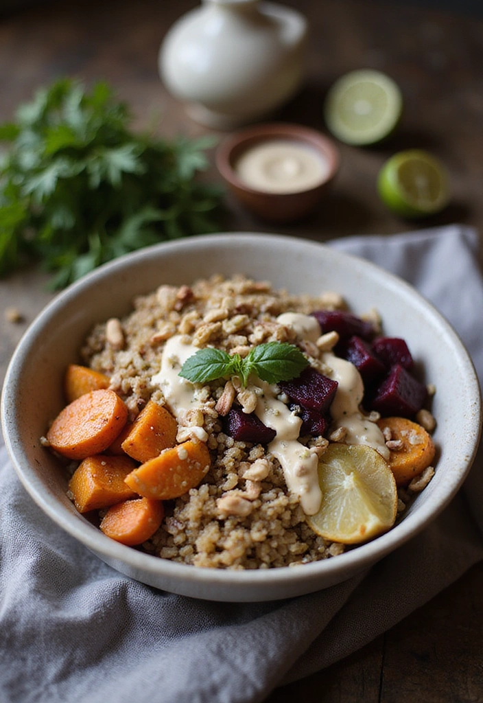 13 Colorful Summer Grain Bowls You Can Customize for Every Craving! - 10. Rustic Root Vegetable Bowl