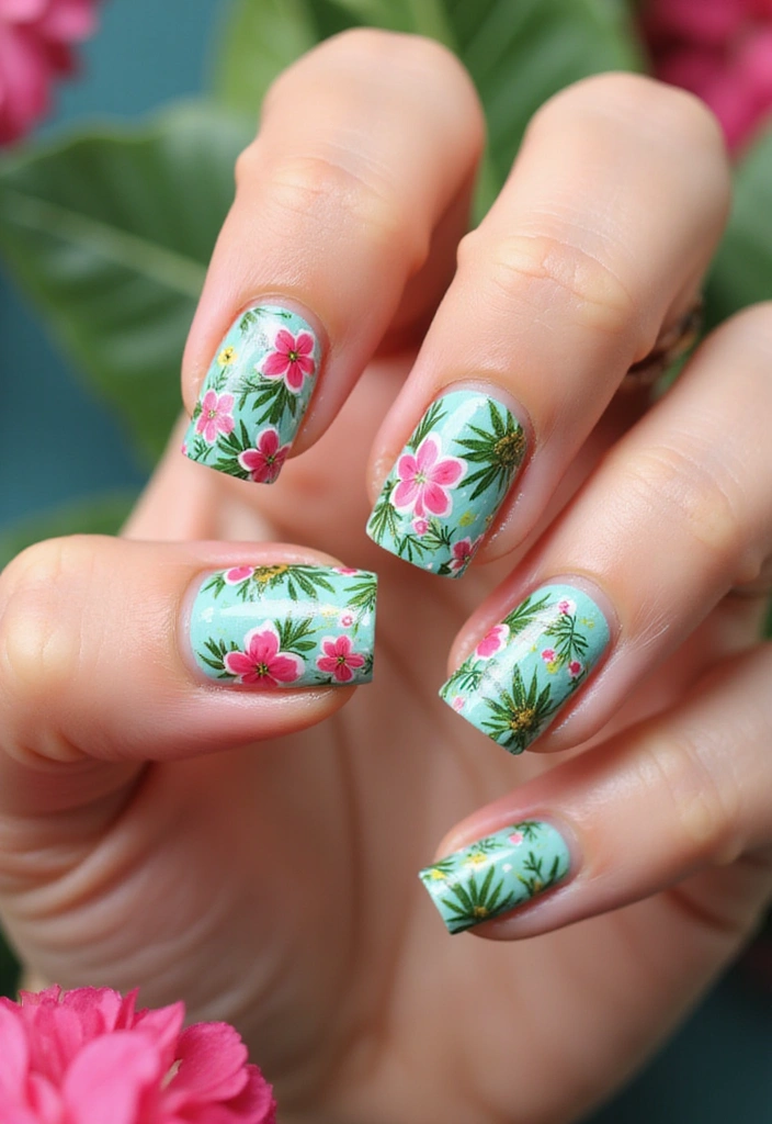 12 Festive French Tip Nails for Every Occasion (You Won't Believe #5!) - 12. Vibrant Tropical Vibes