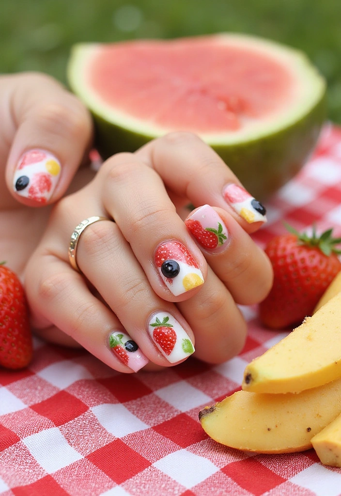 25 Colorful Summer Nails for 2025 That Will Make You Shine Bright! - 4. Fruity Fun