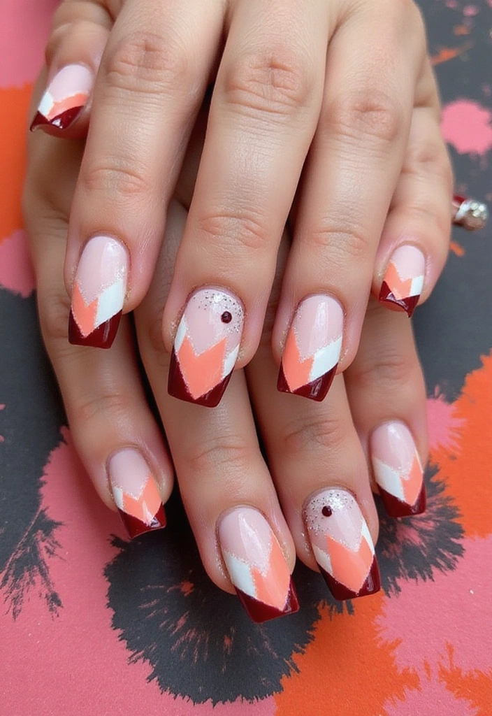 25 DIY French Nail Designs That Are Shockingly Simple (and Gorgeous!) - 5. Geometric French Tips