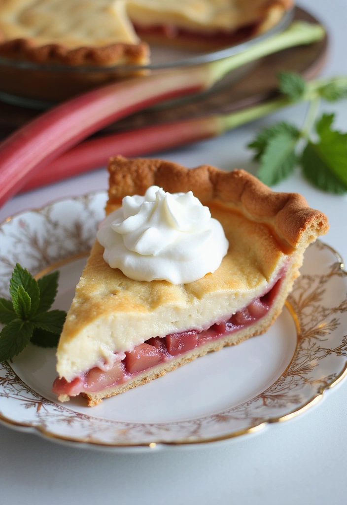 12 Irresistible Rhubarb Pie Recipes That'll Make You Drool (You'll Want to Bake #5!) - 4. Rhubarb Cream Pie