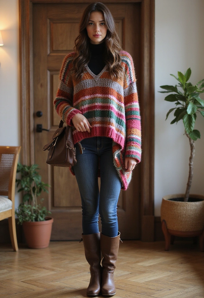 25 Layered Outfits That’ll Keep You Comfy and Chic All Season Long (You’ll Want #12!) - 13. The Playful Layering of Oversized Sweaters