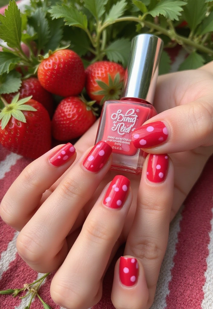 13 Pastel Summer Nails That Are Perfect for a Sweet, Dreamy Look! - 10. Sweet Strawberry