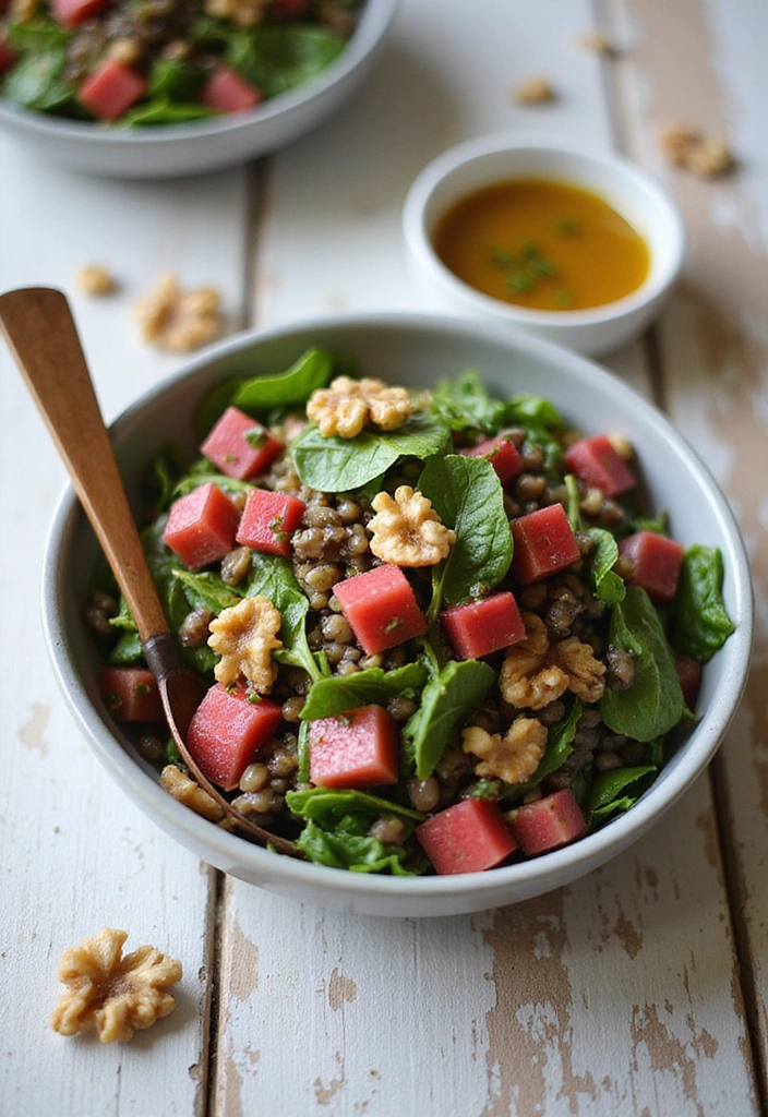 12 Savory Rhubarb Recipes That Will Change Your Dinner Game Forever! - 4. Rhubarb and Lentil Salad