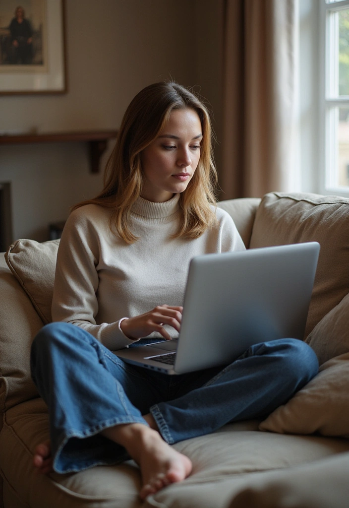 20 Comfy Work-from-Home Outfits That’ll Keep You Productive and Stylish! - 14. Classic Turtleneck and Straight-Leg Jeans