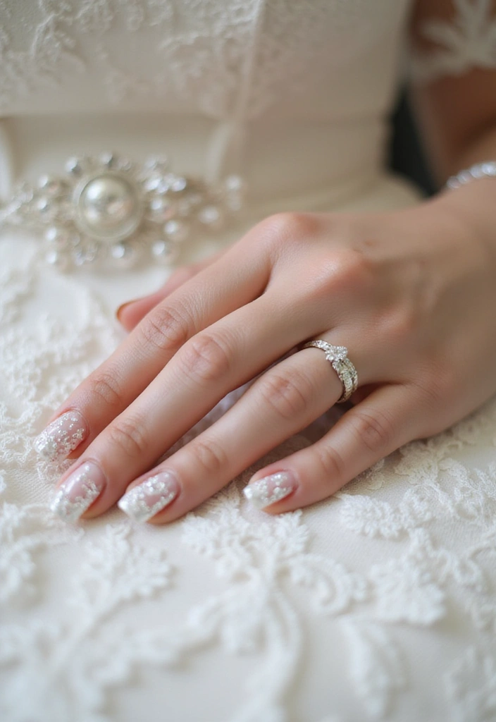 14 Bridal French Tips Every Bride Should Consider (Tip #10 Is a Showstopper!) - 9. Pearl-Studded French Tips