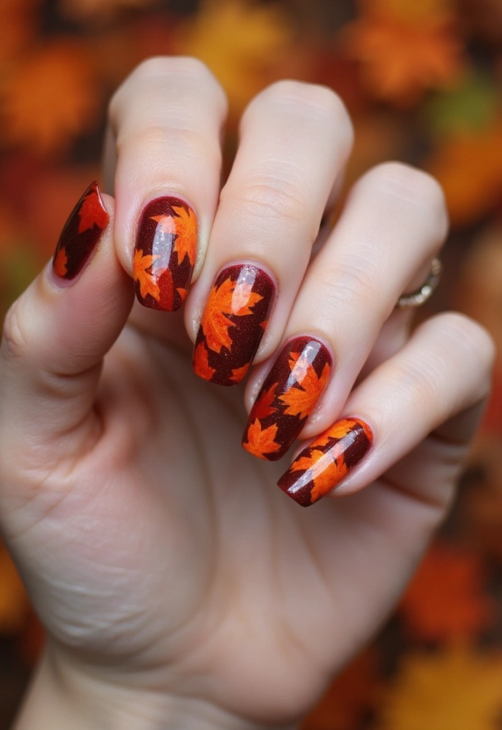 12 Festive French Tip Nails for Every Occasion (You Won't Believe #5!) - 4. Autumn Leaves Delight