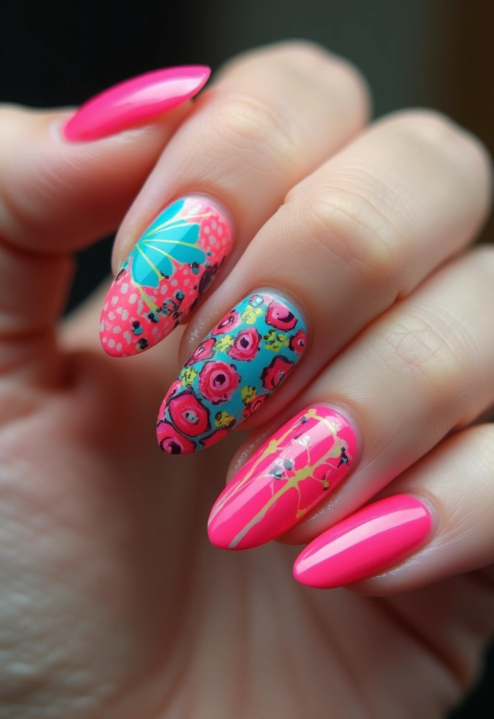 30 Creative Nail Design Inspirations for Summer 2025 (Get Ready to Be Inspired!) - 12. Edgy Neon