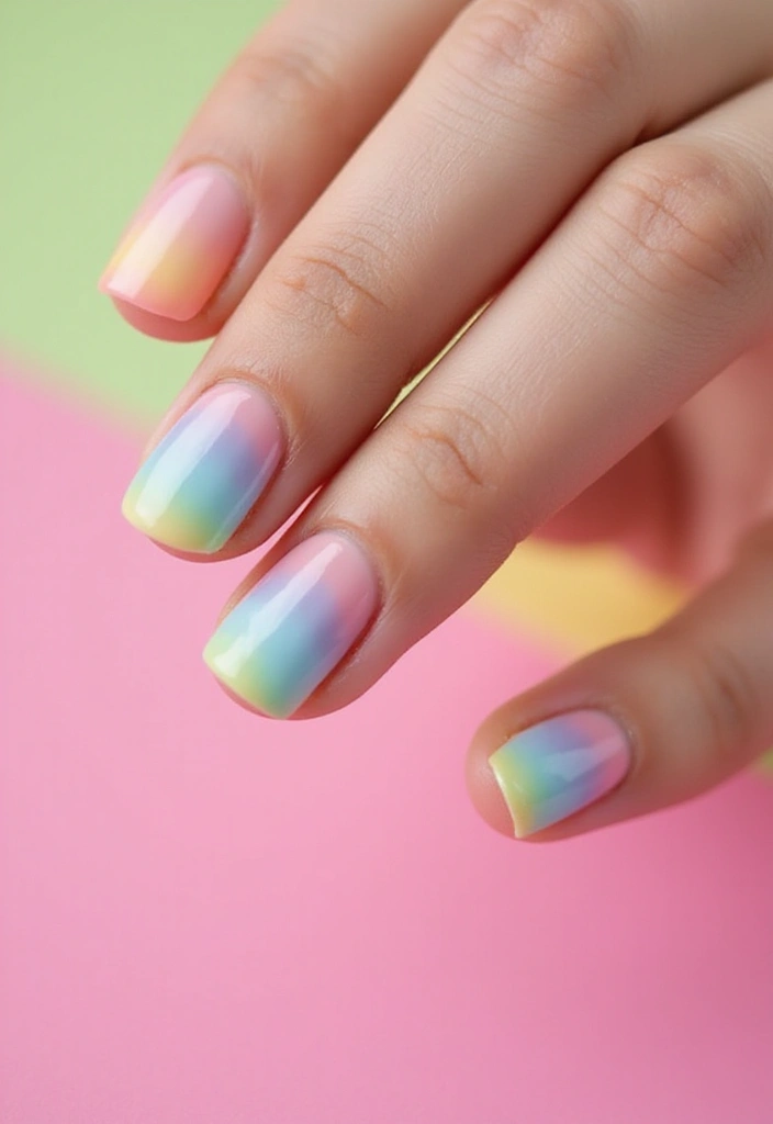 11 Nail Art Techniques to Perfect Your French Nails (You’ll Be a Pro After #5!) - 8. Pastel Rainbow