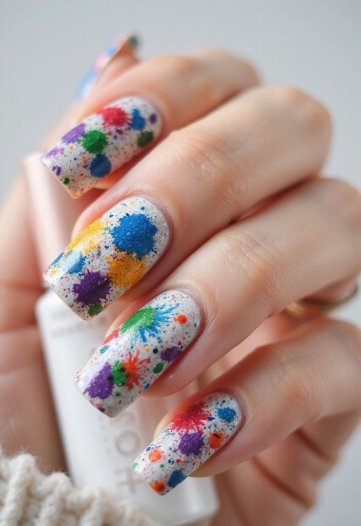 25 Colorful Summer Nails for 2025 That Will Make You Shine Bright! - 24. Artistic Splashes