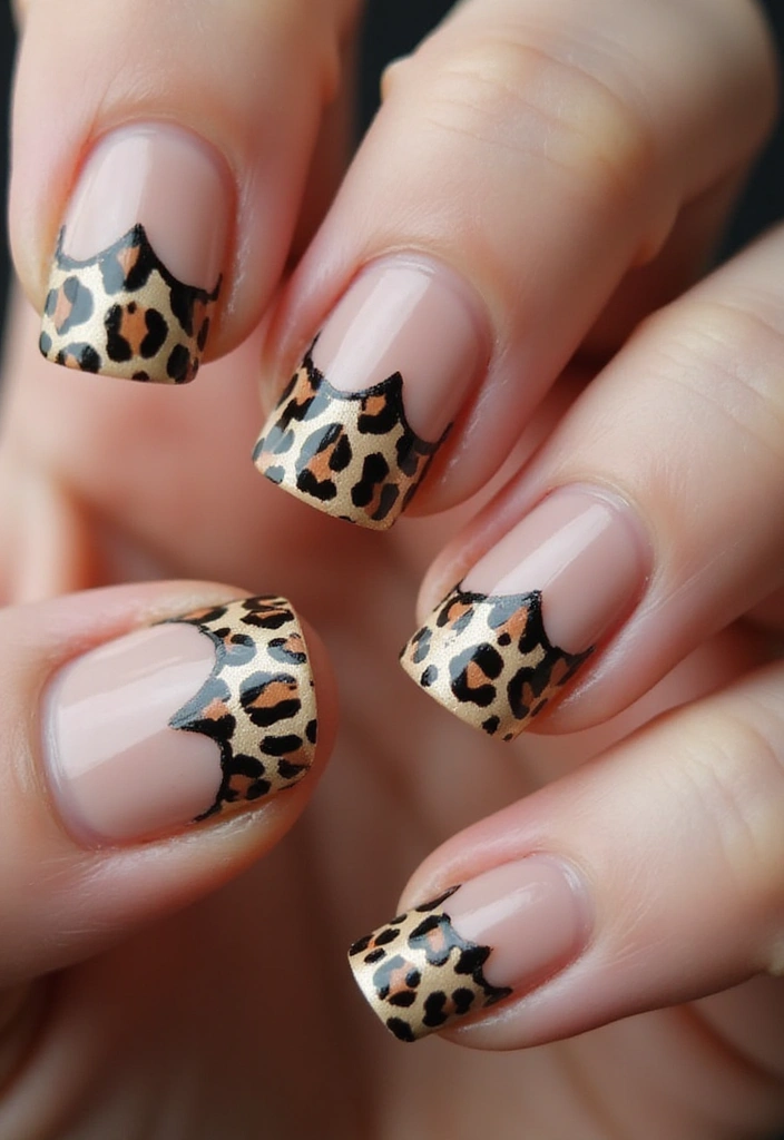 18 Creative French Nail Art Techniques You Didn't Know You Needed! - 11. Animal Print French Tips