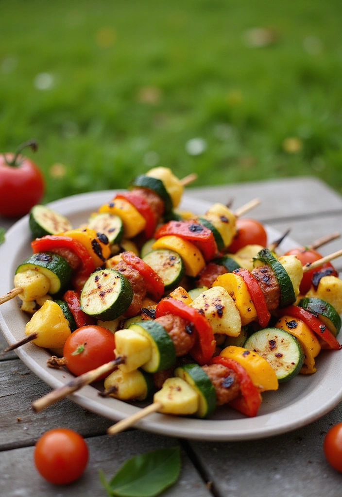 16 Delicious Vegetarian Summer Meals That Will Make You Forget About Meat! - 2. Grilled Vegetable Skewers