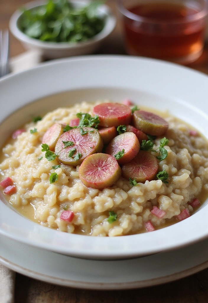 14 Delicious Vegan Rhubarb Recipes That'll Surprise Even the Meat Lovers! - 10. Rhubarb Risotto