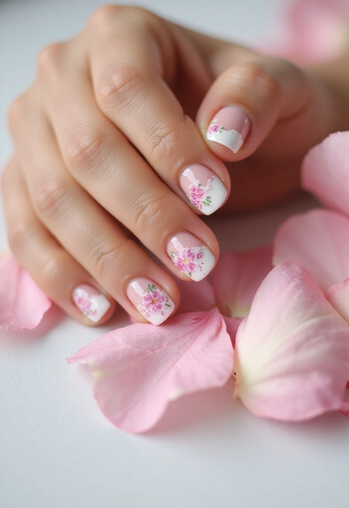 10 Classic French Tip Nails That Will Elevate Your Elegance (Number 5 Is a Must-Try!) - 4. Floral French Tips