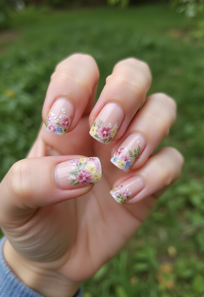 25 DIY French Nail Designs That Are Shockingly Simple (and Gorgeous!) - 4. Floral French Tips