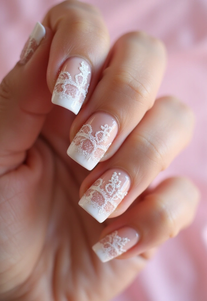 14 Luxury French Tip Nails That Will Make You Feel Like a Million Bucks (Don't Miss #9!) - 12. Lace-Inspired Tips