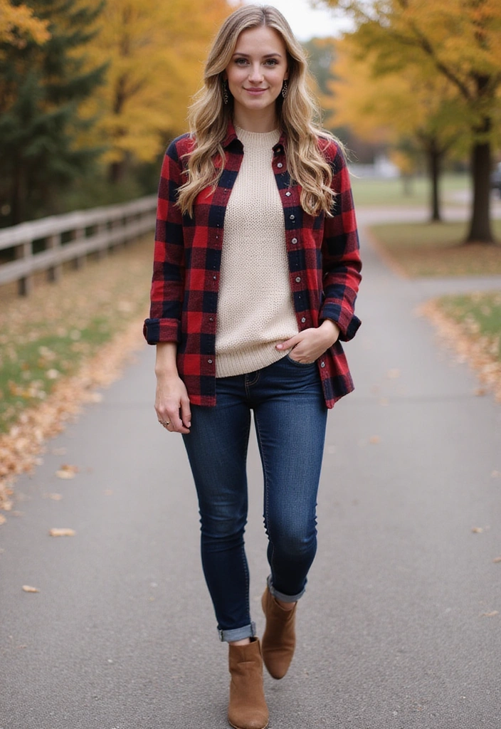 25 Layered Outfits That’ll Keep You Comfy and Chic All Season Long (You’ll Want #12!) - 19. The Essential Flannel Layer