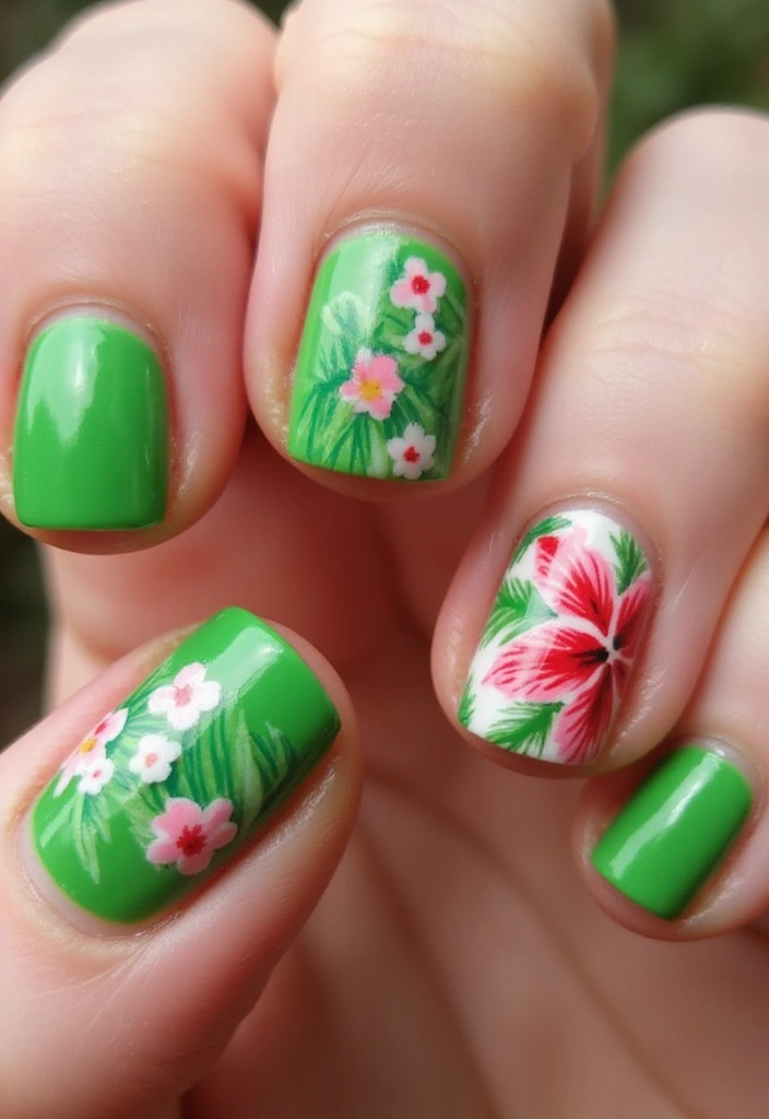 25 Gorgeous Seasonal French Nail Designs That Will Wow at Every Occasion! - 5. Tropical Paradise
