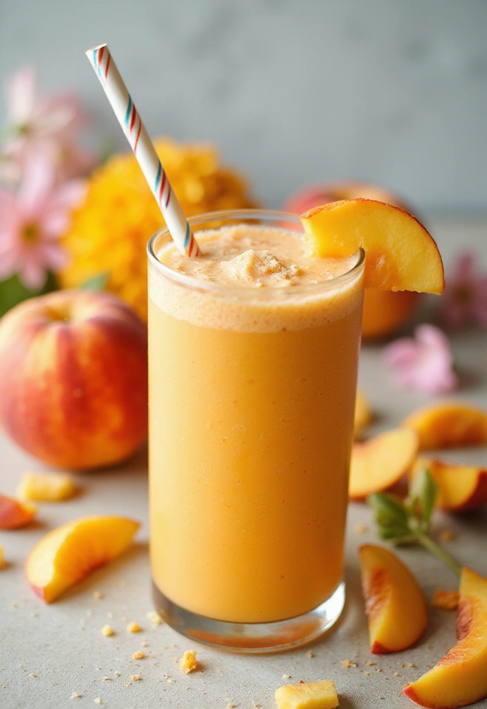 9 Refreshing Summer Smoothies That Will Keep You Cool All Day Long (You Can't Miss #1!) - 8. Peachy Keen Smoothie