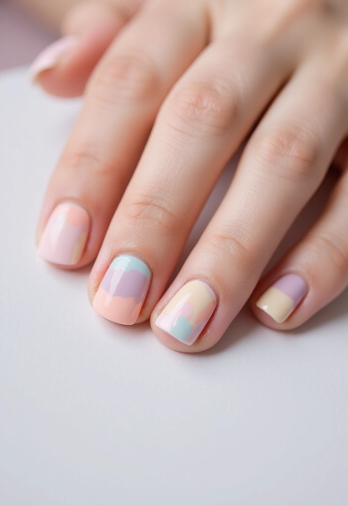 19 Pastel French Tip Nail Designs You Need to Try This Spring! - 17. Soft Color Blocking