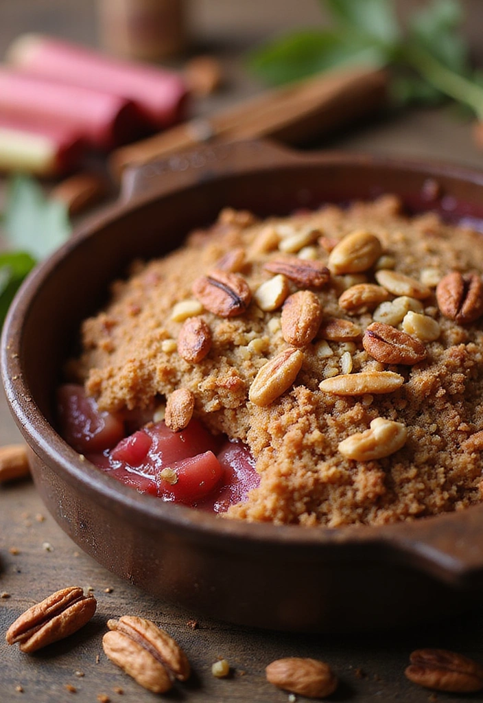 15 Decadent Rhubarb Crumble Recipes You’ll Want to Make Again and Again! - 12. Spiced Rhubarb Crumble with Nuts