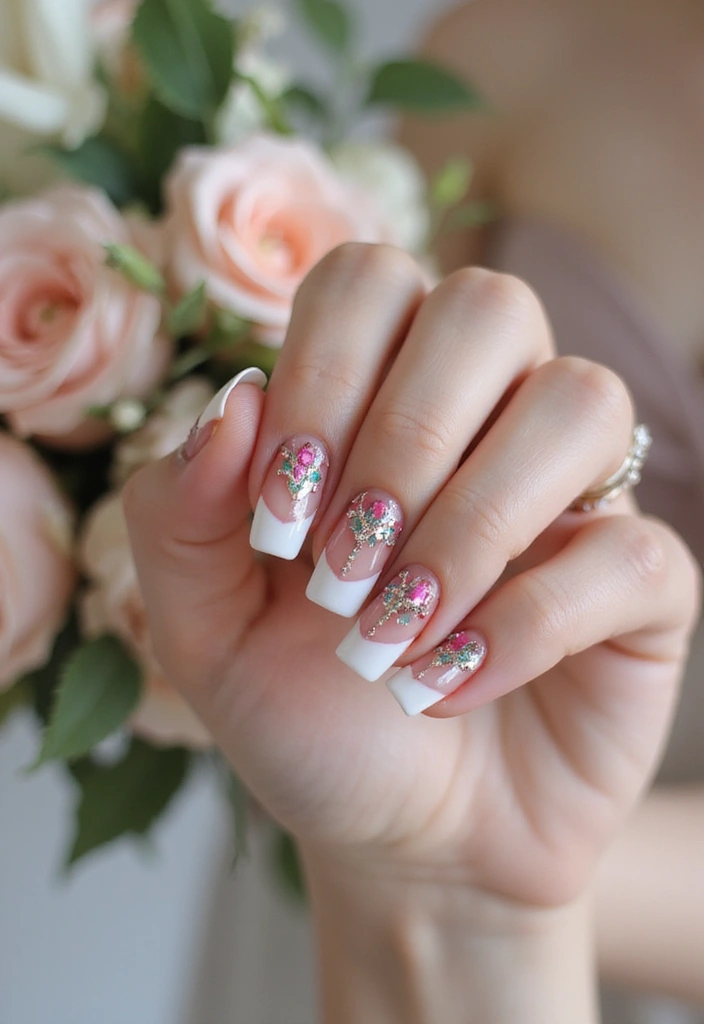 14 Bridal French Tips Every Bride Should Consider (Tip #10 Is a Showstopper!) - 5. Geometric French Tips