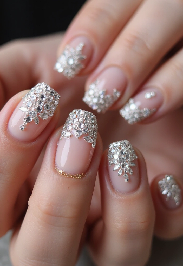 22 Luxury French Nail Ideas That Will Make You Feel Like Royalty! (Perfect for Events!) - 7. Jewel-Encrusted Tips